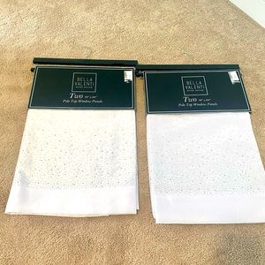 Set of Two White Rhinestone Curtains NEW - 4 Panels Total, enough for 2 Windows